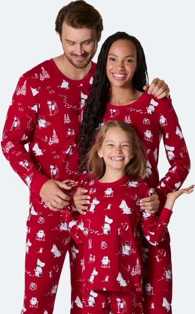 mumin julpyjamas familj