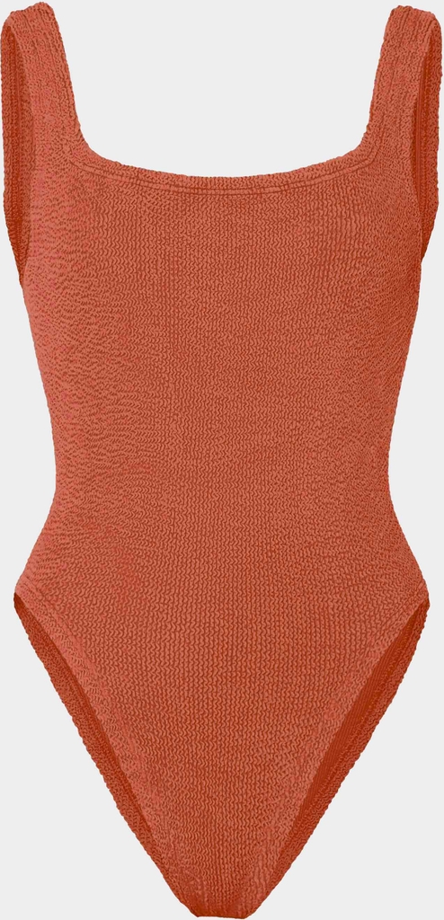 square neck swim - metallic terracotta