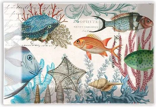 Sæbeskål Sea Life - Letvægtsglas 11x16 cm - Michel Design Works