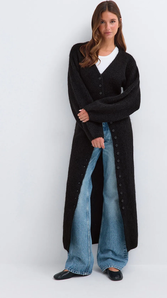 long knitted cardigan