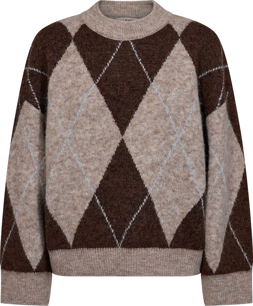 A-VIEW Harlekin Knit Pullover Kvinde Dark Brown Sweaters Str XS - Uld hos Magasin