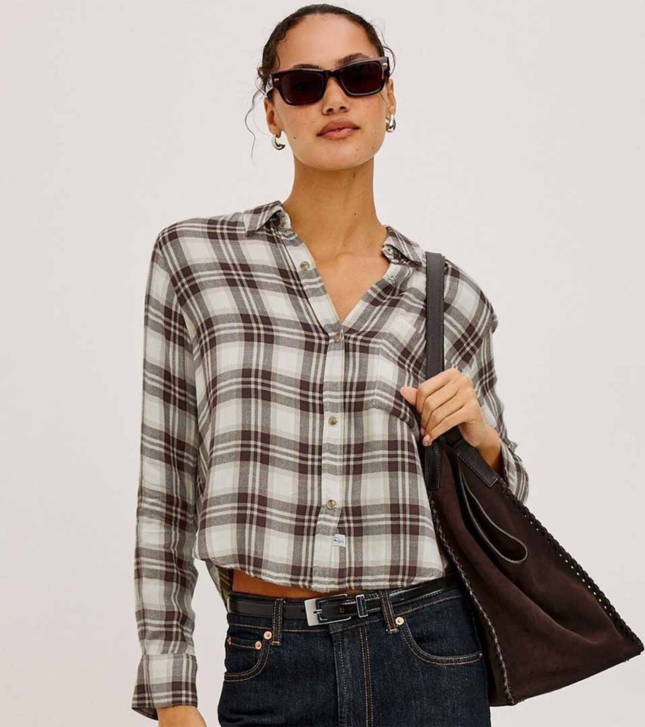 rails malin skjorte - birch hickory