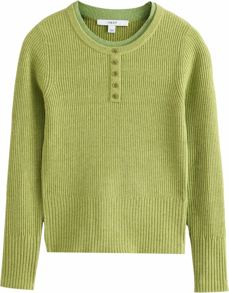 nextregular fit - supersoft long sleeve henley layer top - striktrøje - lime green