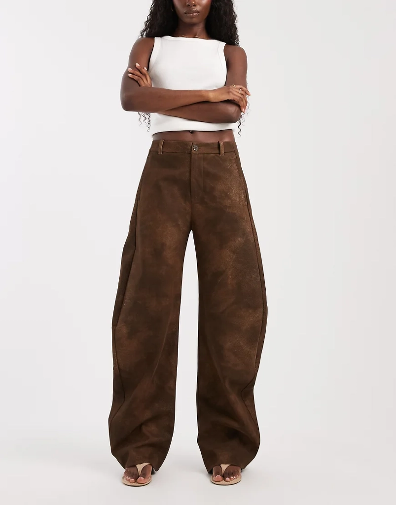 free people spotlight barrel bukser i chokoladebrun