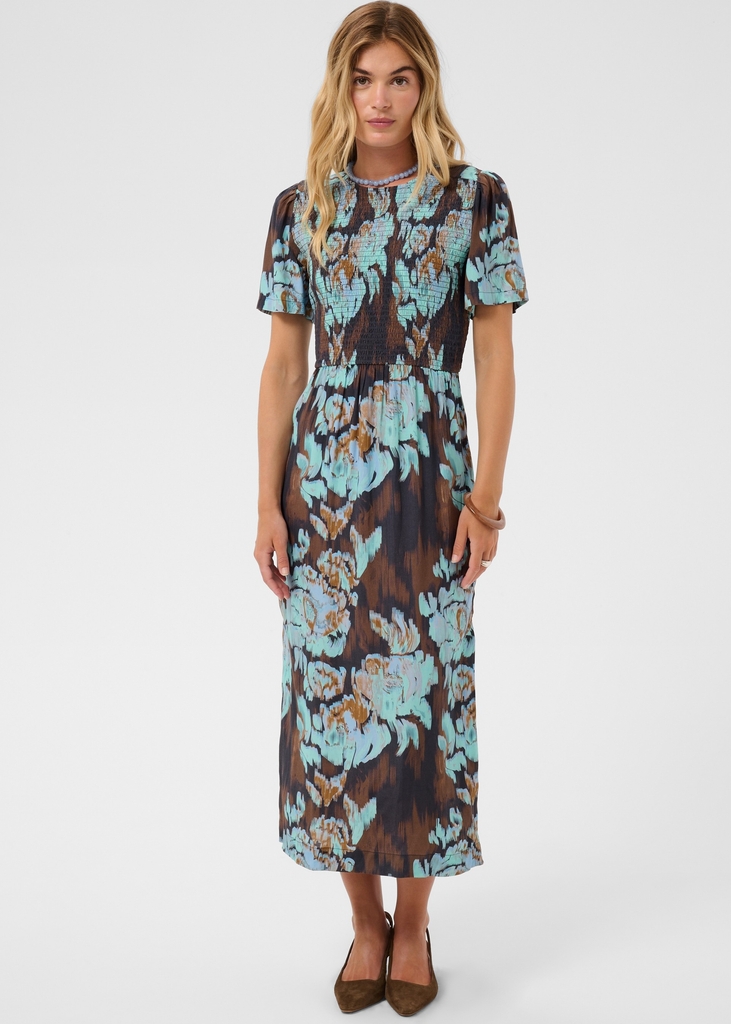 Saint Tropez Malikasz Dress Kvinde Nightsky Shaded Flowers Lange Kjoler Str M - hos Magasin