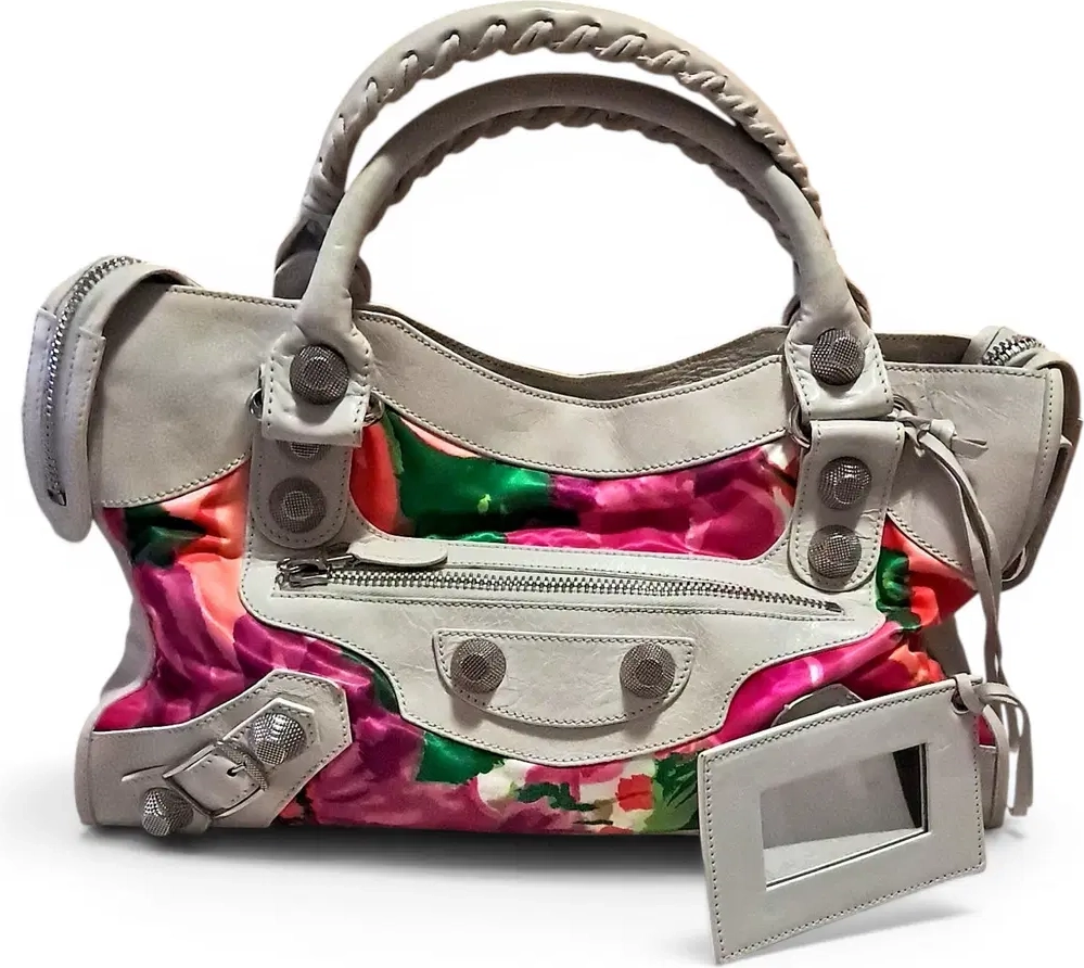 City leather handbag
