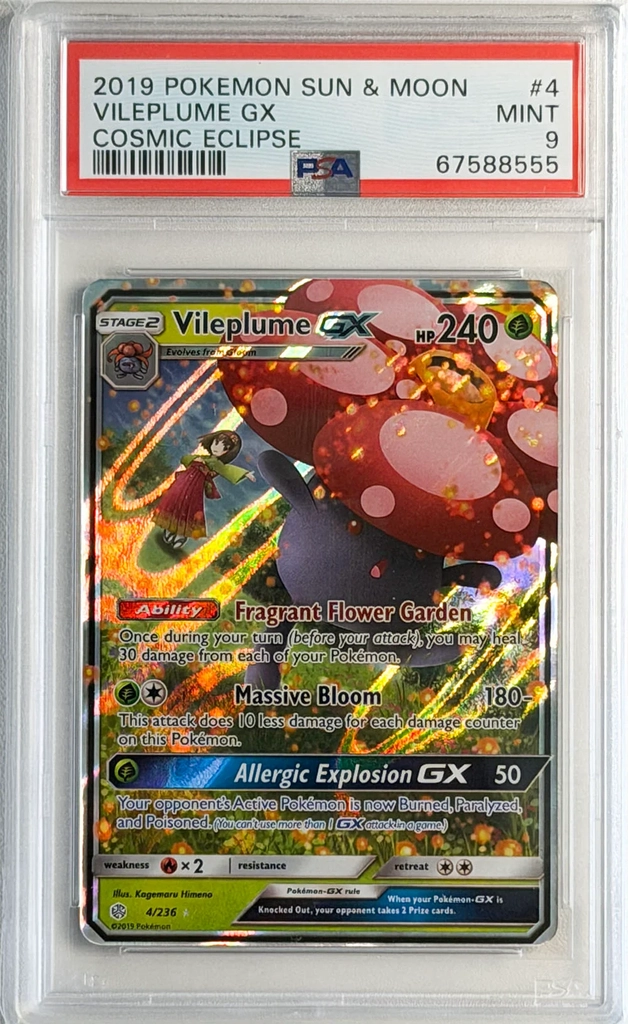 vileplume gx #4 - cosmic eclipse - psa 9