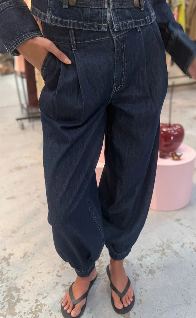 nümph jeans - venna mr balloon - dark blue denim