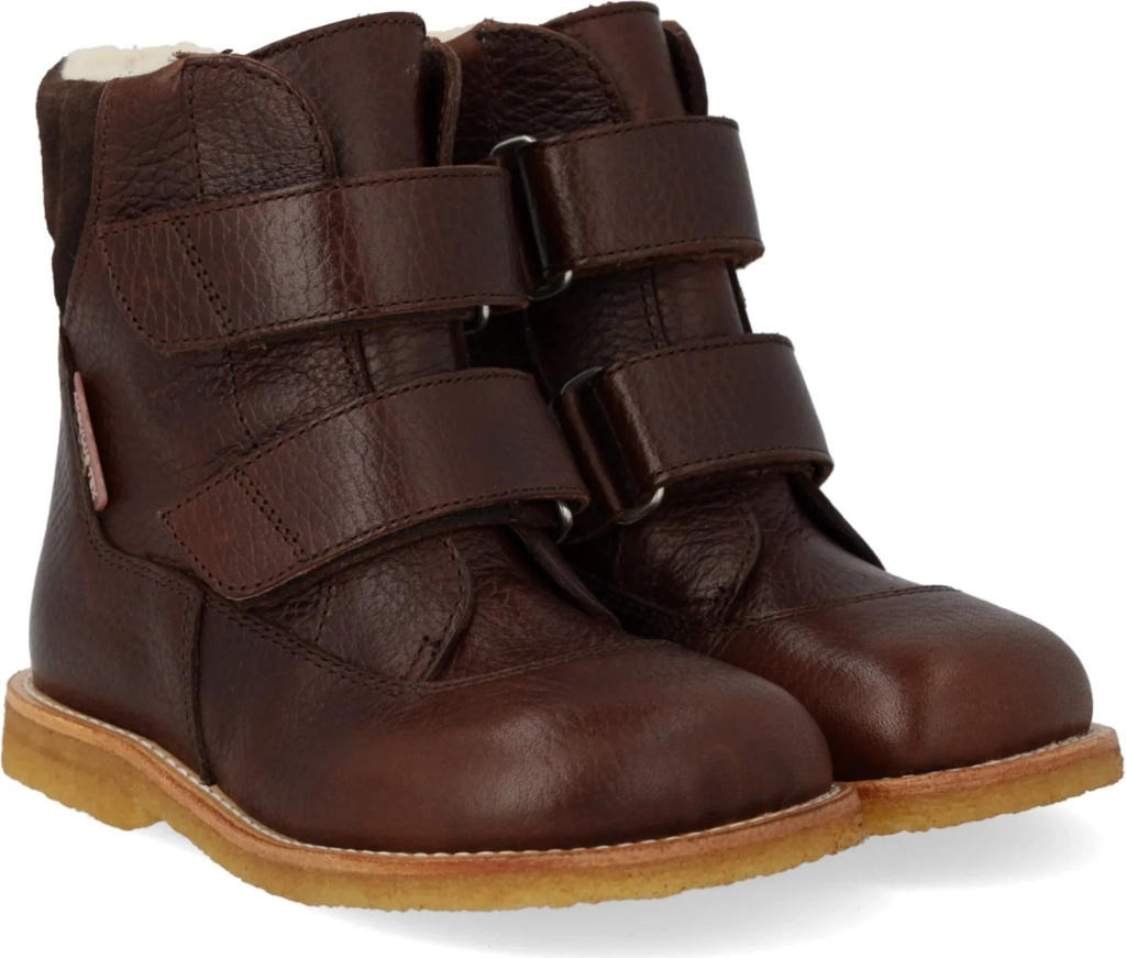 Angulus Dark Brown TEX Vinterstøvler Med Velcrolukning - Dark Brown