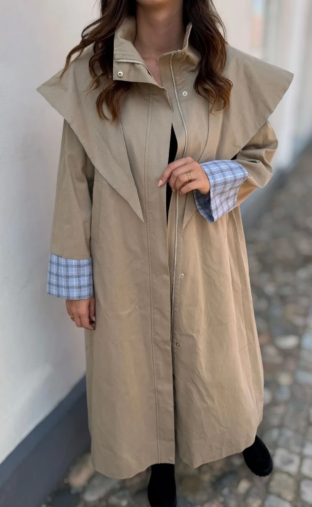 Neo Noir Ulline Trenchcoat Kvinde Overgangsjakker - Sand