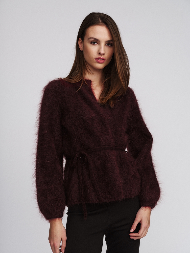 fredrikke chunky cardigan - oxblood