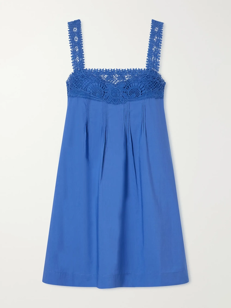 veda broderie anglaise organic cotton poplin mini dress