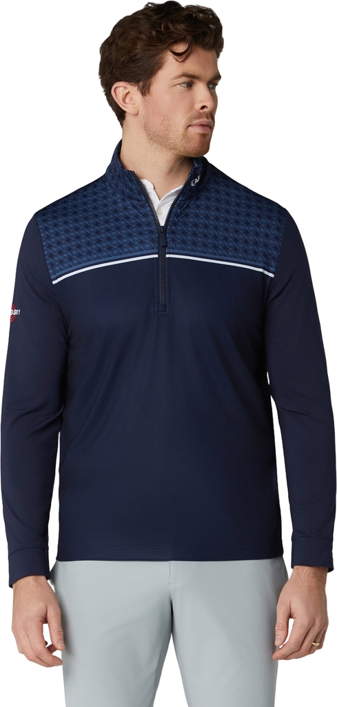 Callaway Odyssey Printed Block Pullover With Odysset Logo - Navy