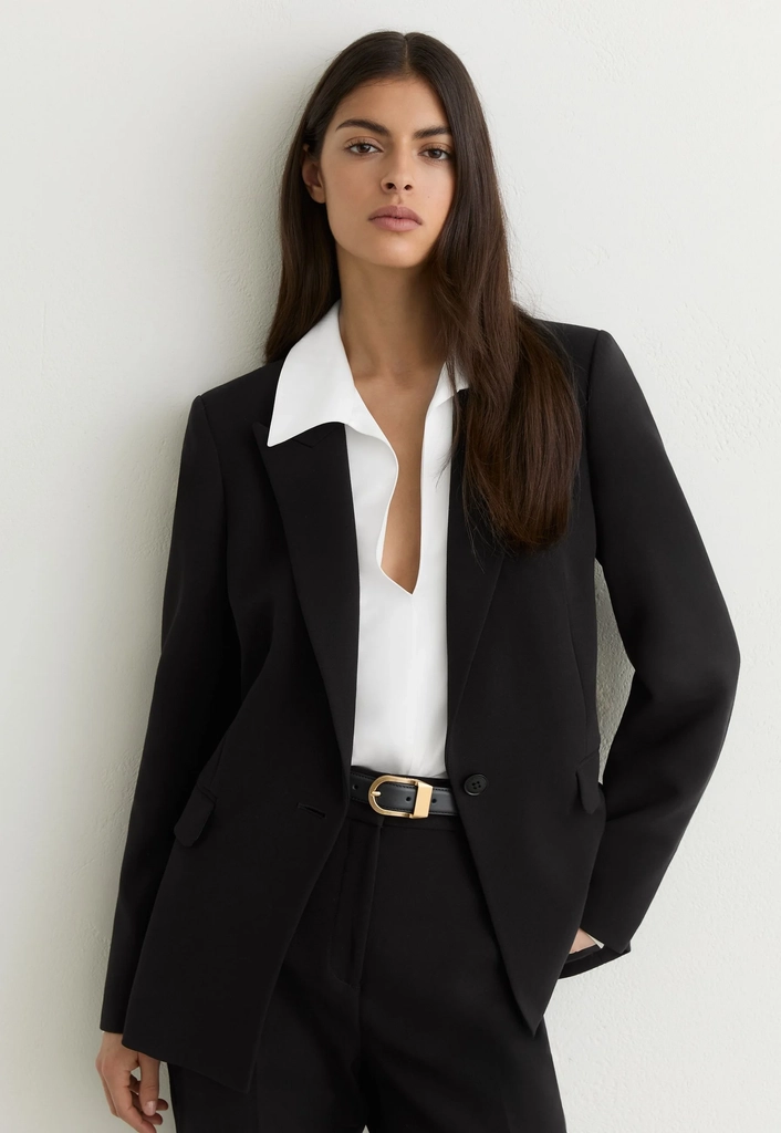 Reiss Gabi Skræddersyet Enkeltradet Jakkesæt Blazer - Black