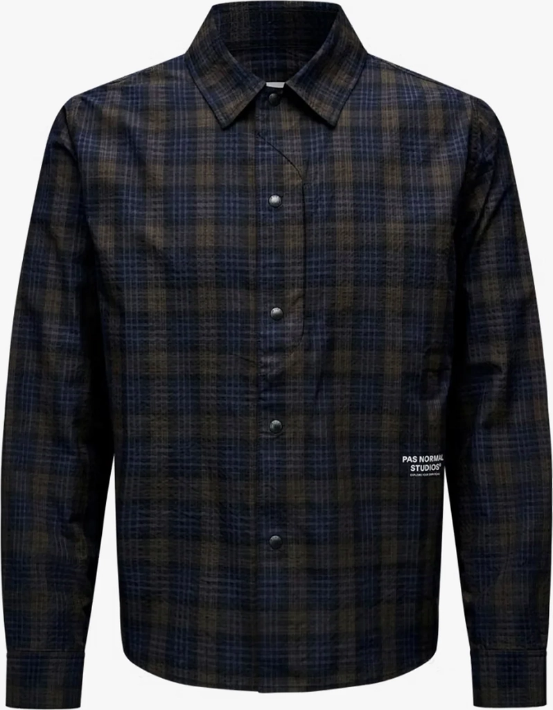off-race seersucker shirt in dark navy