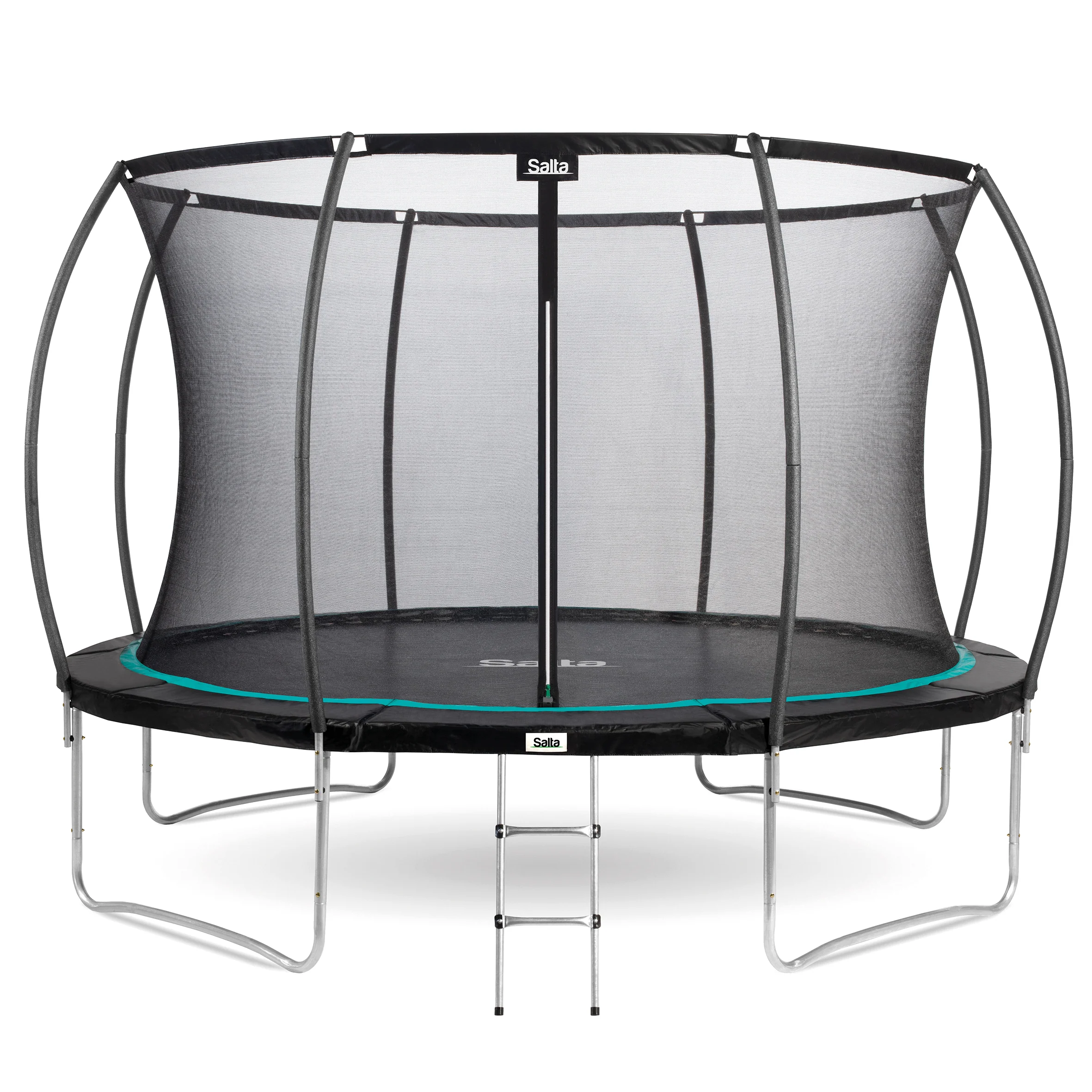 trampolin cosmos ø427 cm, sort inkl. stige og sikkerhedsnet salta