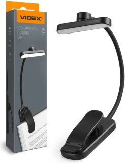 Videx Sort LED Genopladelig Læselampe Transportabel Bordlampe