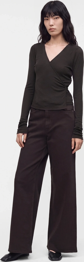 ivy oaklangærmet t-shirt - dark brown