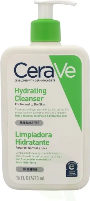 Cerave Hydrating Cleanser w/Pump 473 ml For Normal To Dry Skin