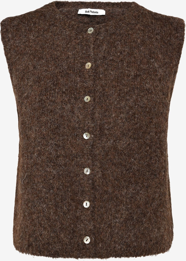 Soft Rebels Srcamilla Vest Knit - Brown - XS