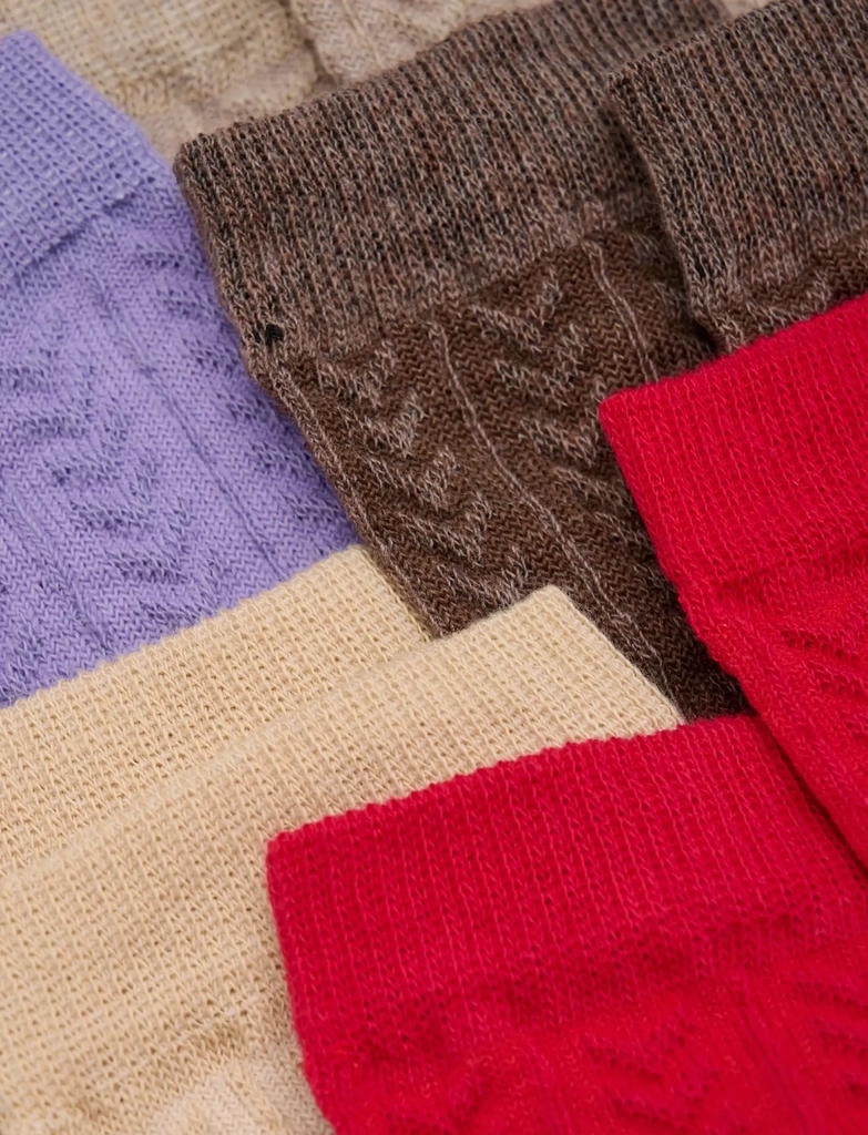 socks w. knit (5-pack) - strømper