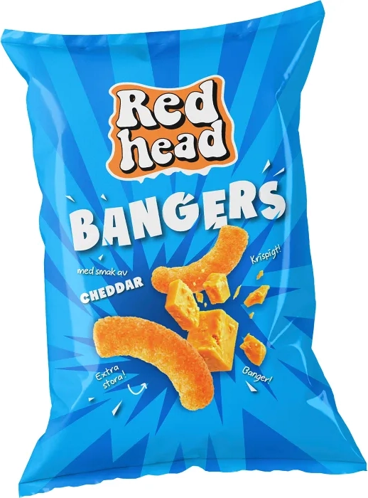 ostbågar cheddar cheese bangers 100g redhead