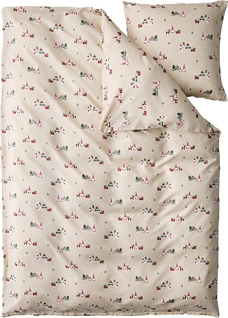 basis sengetøj 140x200 cm - beige med julemotiver