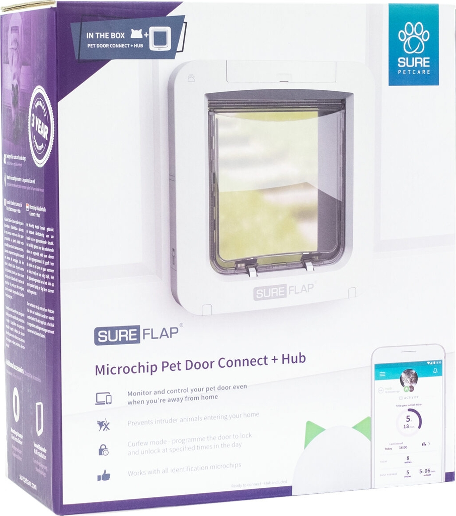 kattelem sureflap sur101 - hvid, 17,8 × 17 cm