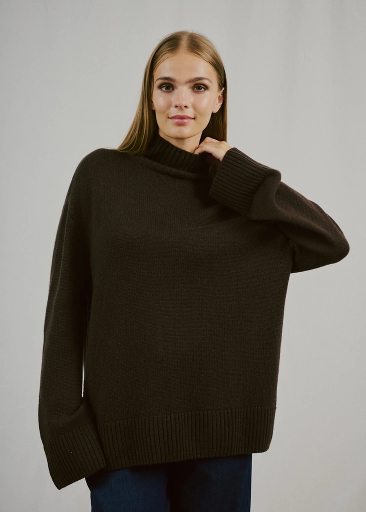 bs emmeline regular fit strik - dark brown