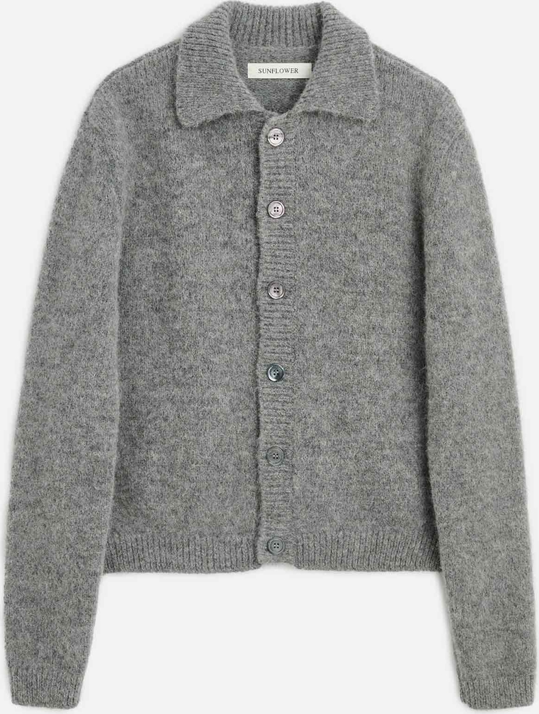 alpaca cardigan grey melange