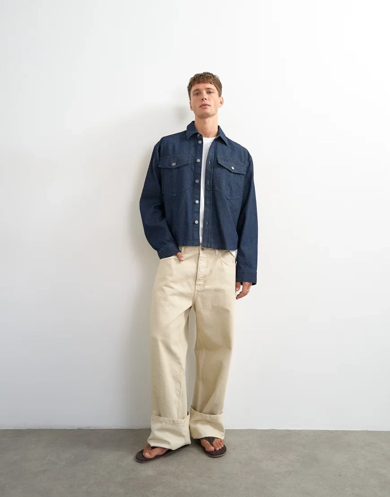 Topman Overskjorte Denim Afslappet Pasform - Blå
