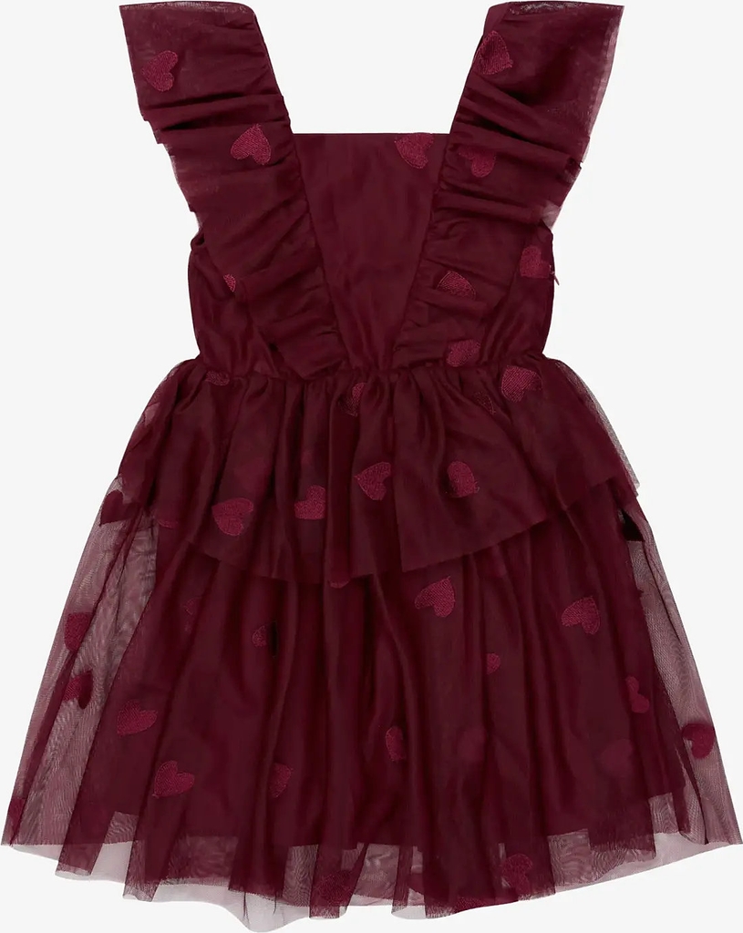 The New Tnvohanna S_L Mesh Dress - Burgundy - 98/104