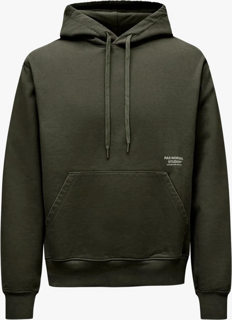 off-race hoodie in dark olive