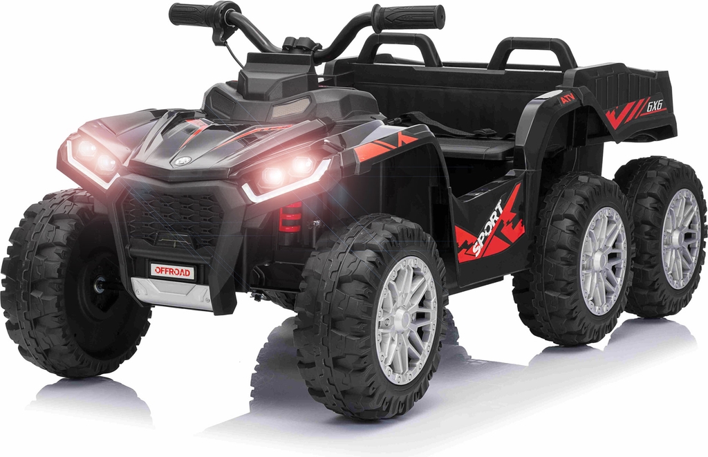 Sport EL-ATV 22,2V med 6-hjul, lithium, Lædesæde, Gummi Sort