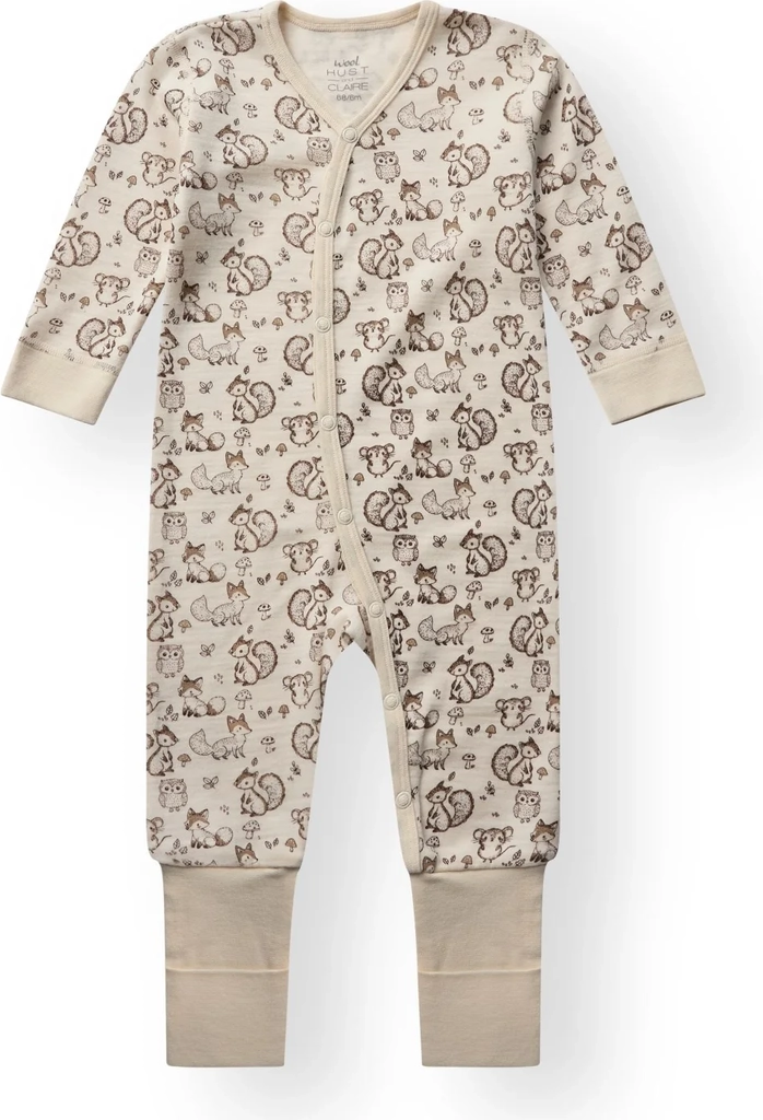 Hust & Claire Off White Mobi Woodland Folding Foot Natdragt Merino Uld