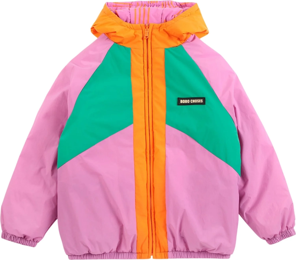 Bobo Choses Fuchsia Almost Moiré All Over Vendbar Anorak Str. 6-7 år