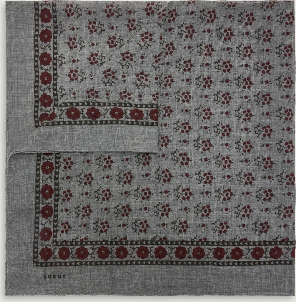 scarf classique in wool dark grey/khaki