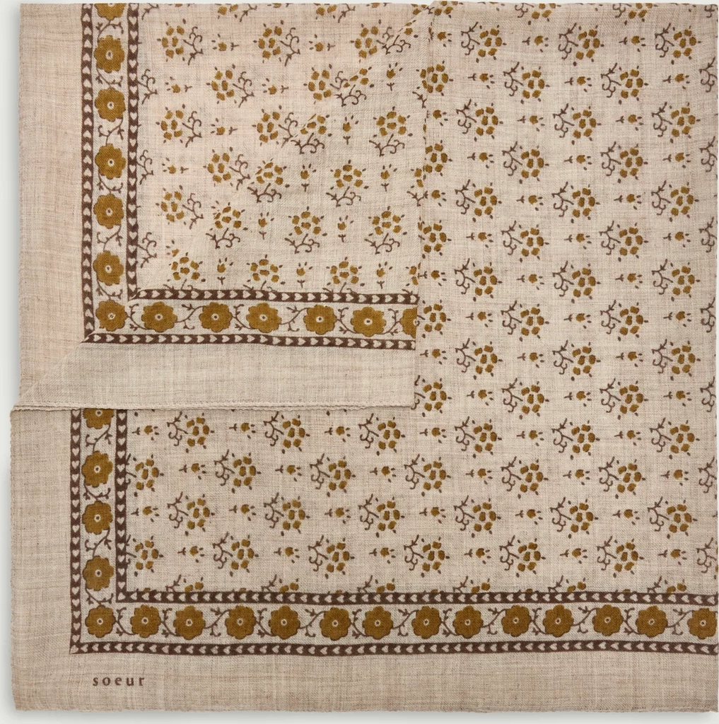 scarf classique in wool beige/khaki