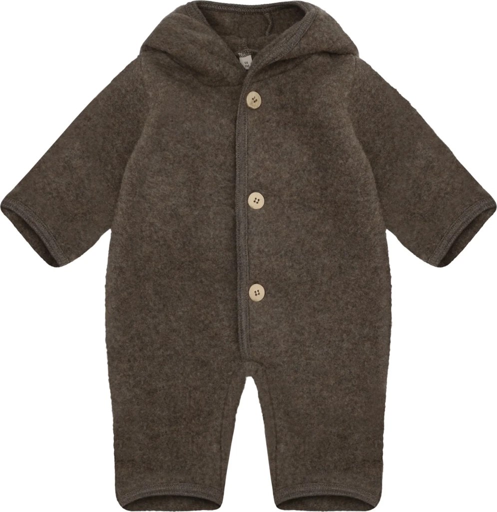 huttelihut brown melange køredragt pixie uld fleece