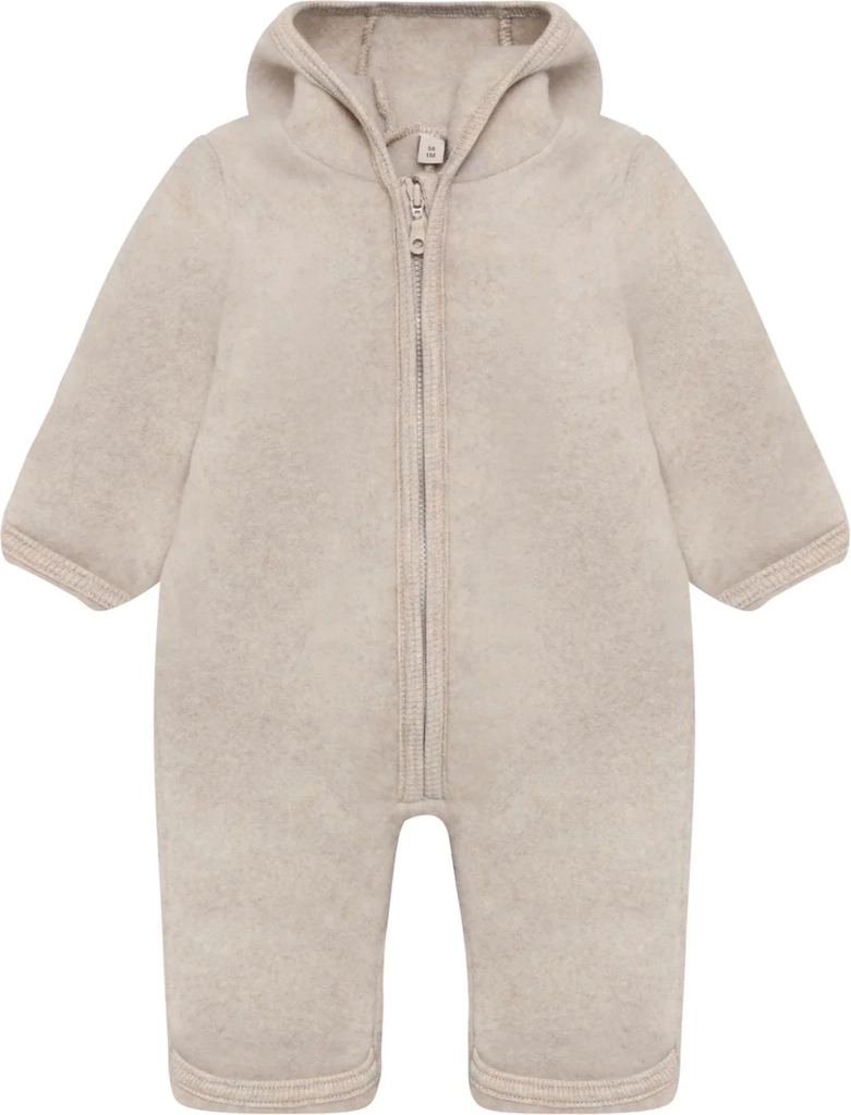 Huttelihut Camel Melange Køredragt Ears Uld Fleece Str. 62