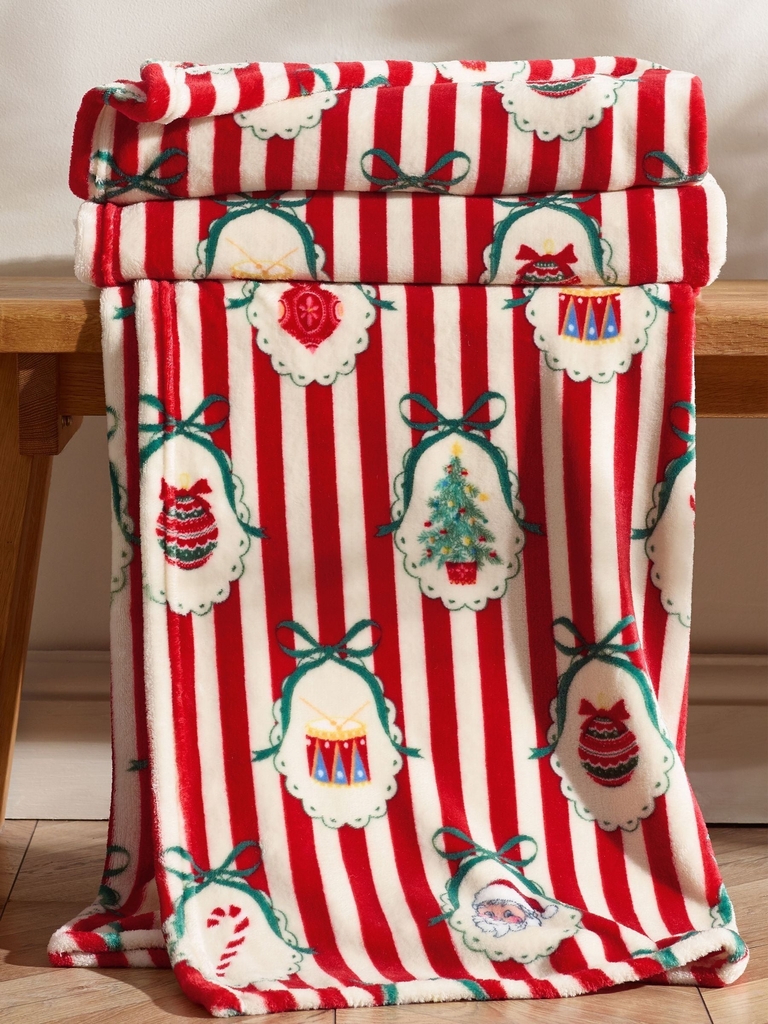 Catherine Lansfield Catherine Lansfield Jul Vintage stribet hyggeligt tæppe i fleece
