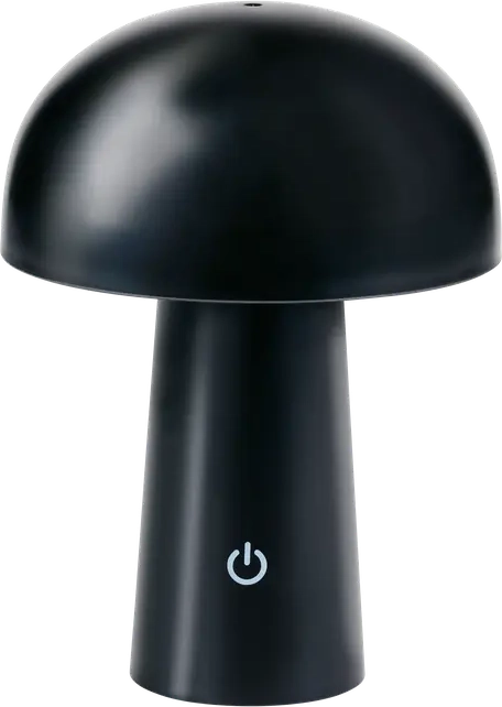 Grundig Genopladelig Mushroom Bordlampe 17.5 cm Sort Bordlampe