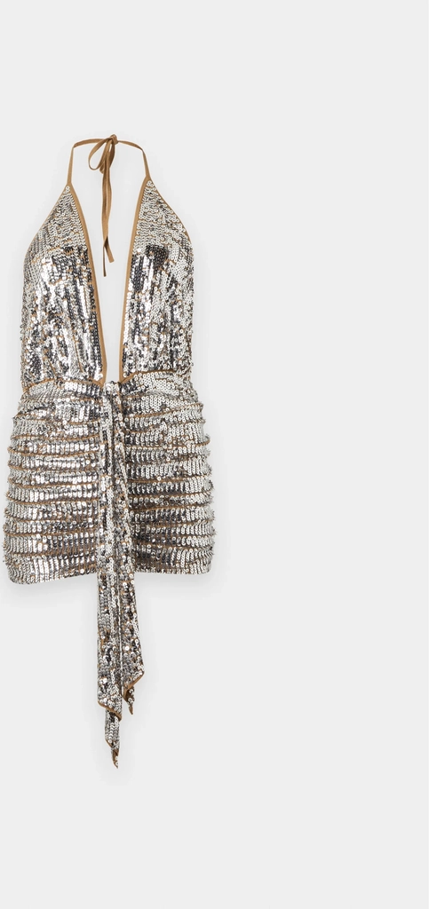 dsquared2all over paillettes - cocktail dress / party dress - sand/silver-coloured