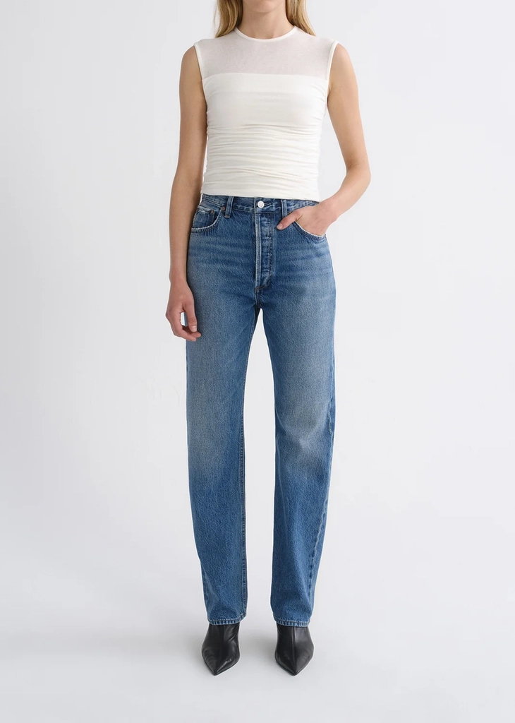 PINCH WAIST LONG IN CIRCULATE - Jeans Straight Leg - blue denim