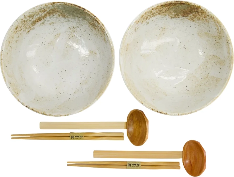 yukishino ramenskål – brown/white