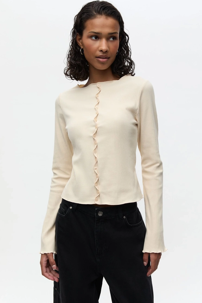 Envii Eneline LS TOP 7442 Kvinde Buttercream Toppe Str S - hos Magasin