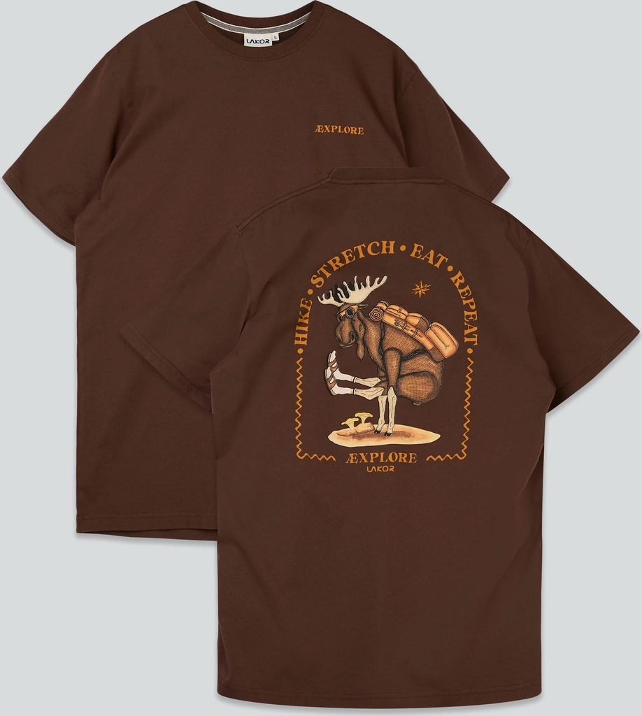 yoga moose t-shirt - chicory coffee