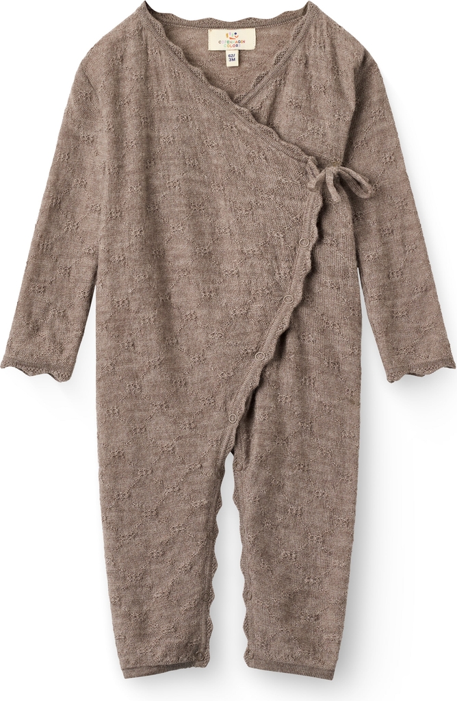 tyndstrikket merino heldragt m. skråkukning - natural melange