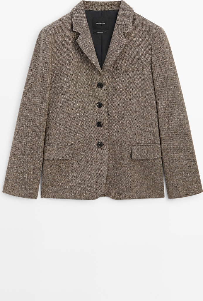kort blazer i uldblanding