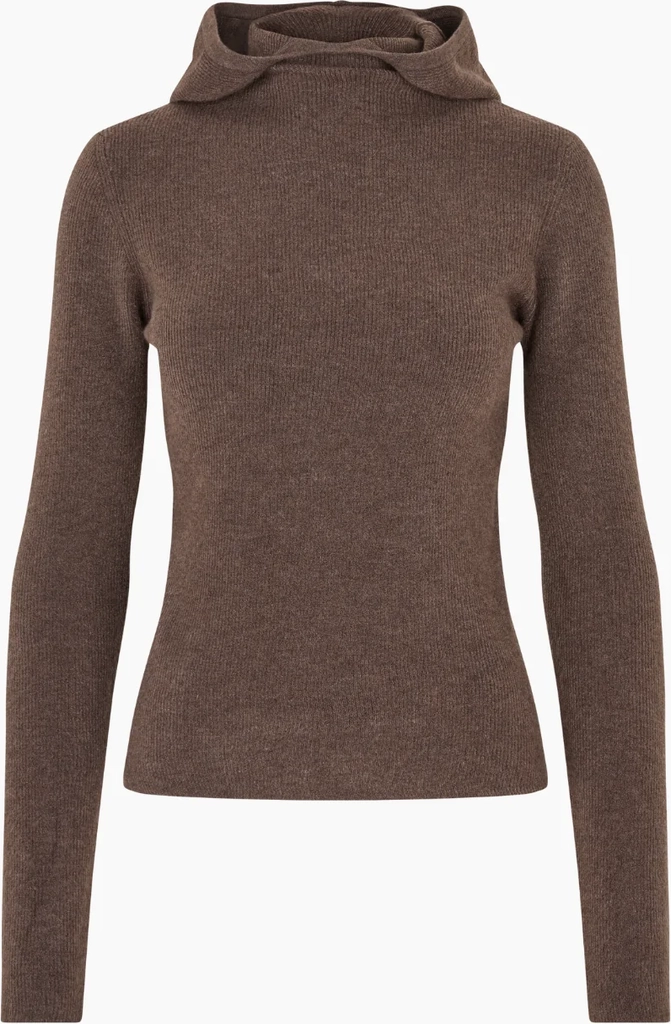 Oval Square Hood Knit Rullekraver - Brown